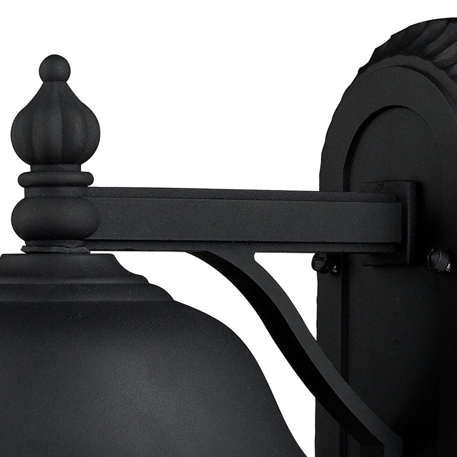 Atlas Lapuente 14in 1-Light Outdoor Sconce | Transitional Matte Black and Clear Glass | Entryway & Patio | 7 x 9 x 14 in | Model OL11169-BK