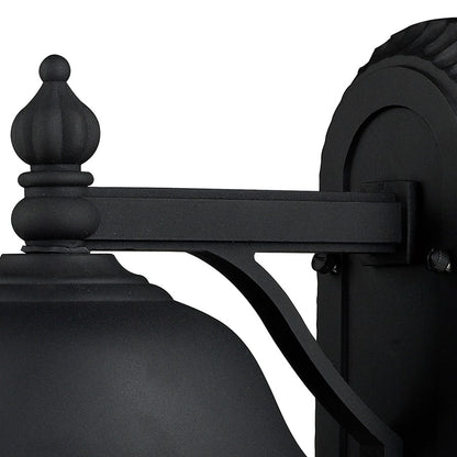 Atlas Lapuente 14in 1-Light Outdoor Sconce | Transitional Matte Black and Clear Glass | Entryway & Patio | 7 x 9 x 14 in | Model OL11169-BK