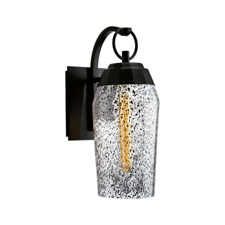 Atlas Lyrids 16in 1-Light Outdoor Sconce | Transitional Matte Black and Clear Inclusion Glass | Porch & Patio | 8 x 6 x 16 in | Model OL11171-BK