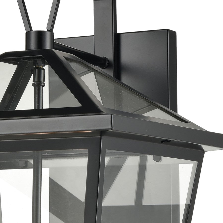 Atlas Lighting Main Street 21in 4-Light Outdoor Sconce | Traditional Black and Clear Glass | Porch & Entryway | 12 x 14 x 21 in | Model OL11173-BK