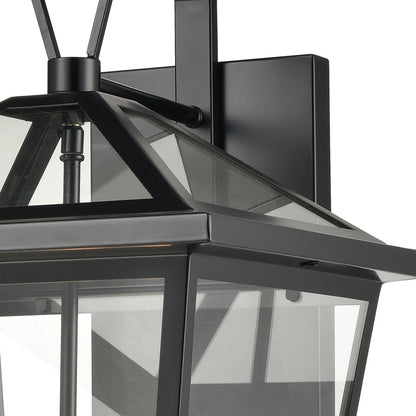 Atlas Lighting Main Street 21in 4-Light Outdoor Sconce | Traditional Black and Clear Glass | Porch & Entryway | 12 x 14 x 21 in | Model OL11173-BK