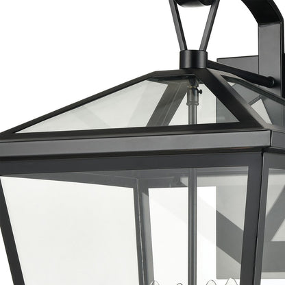 Atlas Lighting Main Street 23in 4-Light Outdoor Sconce | Traditional Black and Clear Glass | Porch & Entryway | 14 x 16 x 23 in | Model OL11174-BK