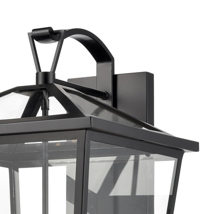 Atlas Lighting Main Street 28in 4-Light Outdoor Sconce | Traditional Black and Clear Glass | Porch & Entryway | 14 x 16 x 28 in | Model OL11175-BK
