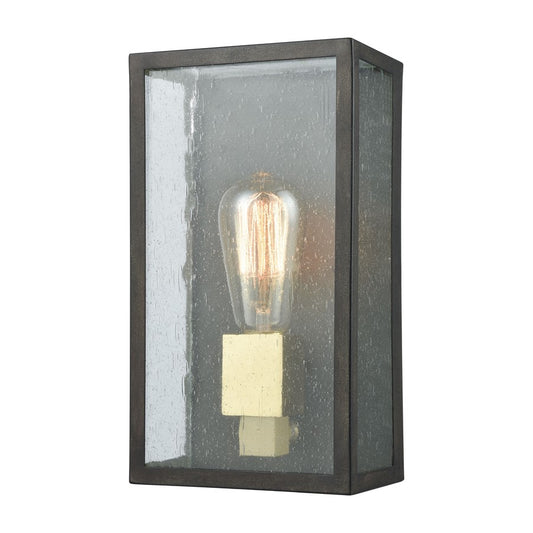 Atlas Lighting McKenzie 11in 1-Light Outdoor Sconce | Modern Blackened Bronze and Brushed Brass | Entryway & Covered Patio | Model OL11179-BZ