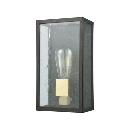 Atlas Lighting McKenzie 11in 1-Light Outdoor Sconce | Modern Blackened Bronze and Brushed Brass | Entryway & Covered Patio | Model OL11179-BZ