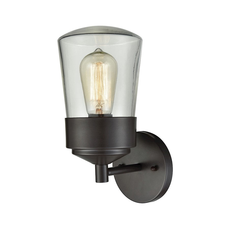 Atlas Lighting Mullen Gate 11in 1-Light Outdoor Sconce | Transitional Oil Rubbed Bronze and Clear Glass | Entryway & Covered Patio | Model OL11185-BZ