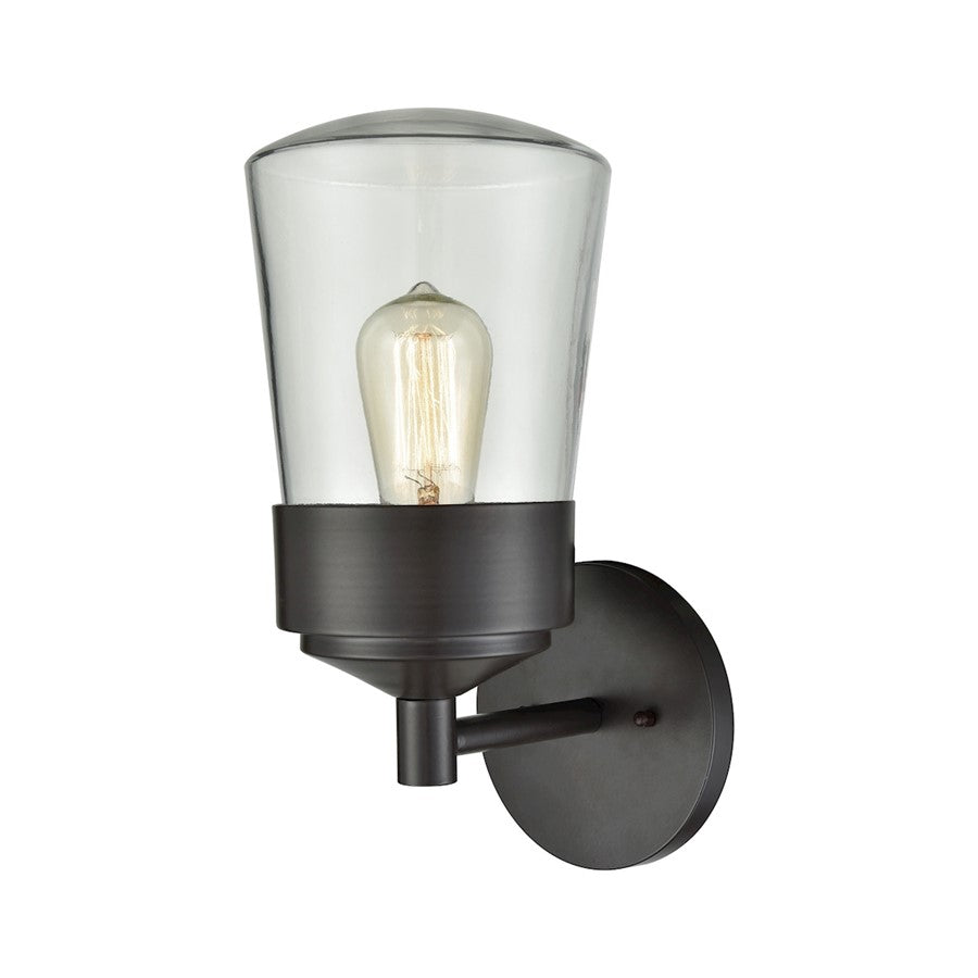 Atlas Lighting Mullen Gate 13in 1-Light Outdoor Sconce | Transitional Oil Rubbed Bronze and Clear Glass | Entryway & Covered Patio | Model OL11186-BZ
