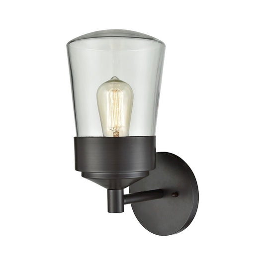Atlas Lighting Mullen Gate 13in 1-Light Outdoor Sconce | Transitional Oil Rubbed Bronze and Clear Glass | Entryway & Covered Patio | Model OL11186-BZ