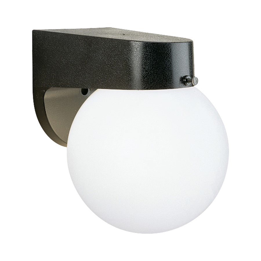 Atlas Lighting Nome 7in 1-Light Outdoor Sconce | Modern Black and White Frosted Glass | Covered Patio & Entryway | 6 x 7 x 7 in | Model OL11189-BK