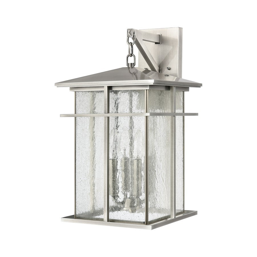 Atlas Lighting Oak Park 20in 4-Light Outdoor Sconce | Transitional Antique Brushed Aluminum and Clear Glass | Entryway & Porch | Model OL11192-SV
