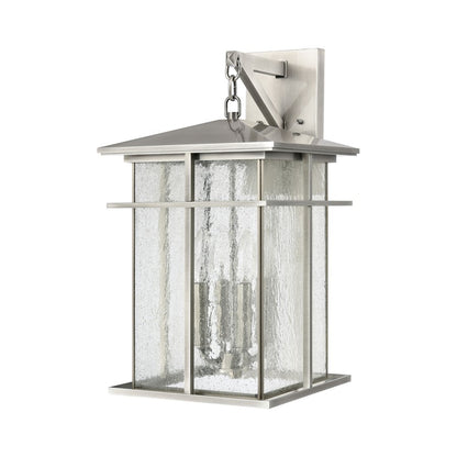 Atlas Lighting Oak Park 20in 4-Light Outdoor Sconce | Transitional Antique Brushed Aluminum and Clear Glass | Entryway & Porch | Model OL11192-SV