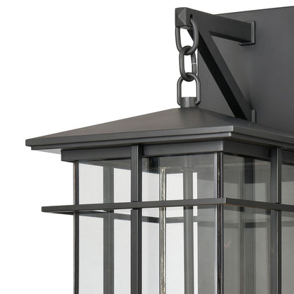 Atlas Lighting Oak Park 22in 3-Light Outdoor Sconce | Transitional Matte Black and Clear Glass | Entryway & Porch | 9 x 10 x 22 in | Model OL11193-BK