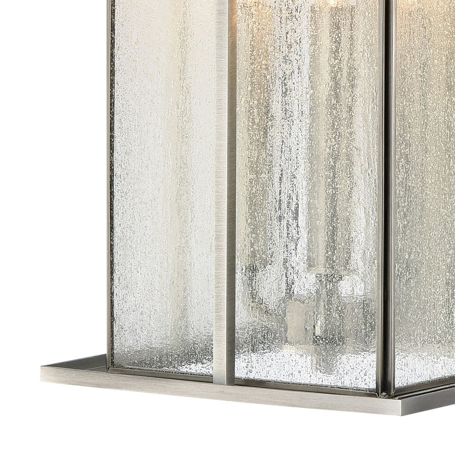 Atlas Lighting Oak Park 22in 3-Light Outdoor Sconce | Transitional Antique Brushed Aluminum and Clear Seeded Glass | Porch | Model OL11193-SV