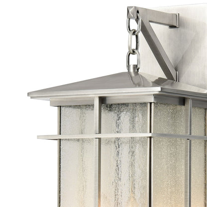 Atlas Lighting Oak Park 22in 3-Light Outdoor Sconce | Transitional Antique Brushed Aluminum and Clear Seeded Glass | Porch | Model OL11193-SV