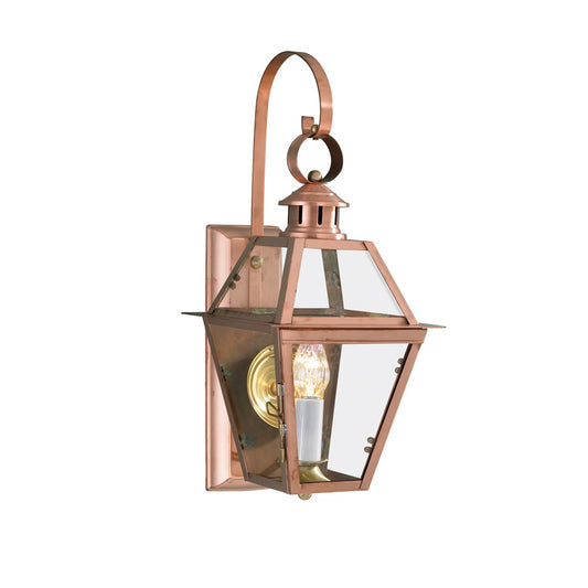Atlas Lighting Olde Colony 22in 1-Light Outdoor Sconce | Traditional Copper and Clear Glass Lantern | Porch & Entryway | Model OL11195-CO