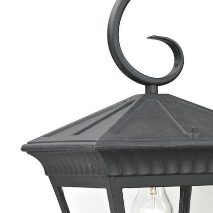 Atlas Lighting Ridgewood 18in 1-Light Outdoor Sconce | Traditional Matte Textured Black and Clear Glass | Porch & Garage Entryway | Model OL11215-BK