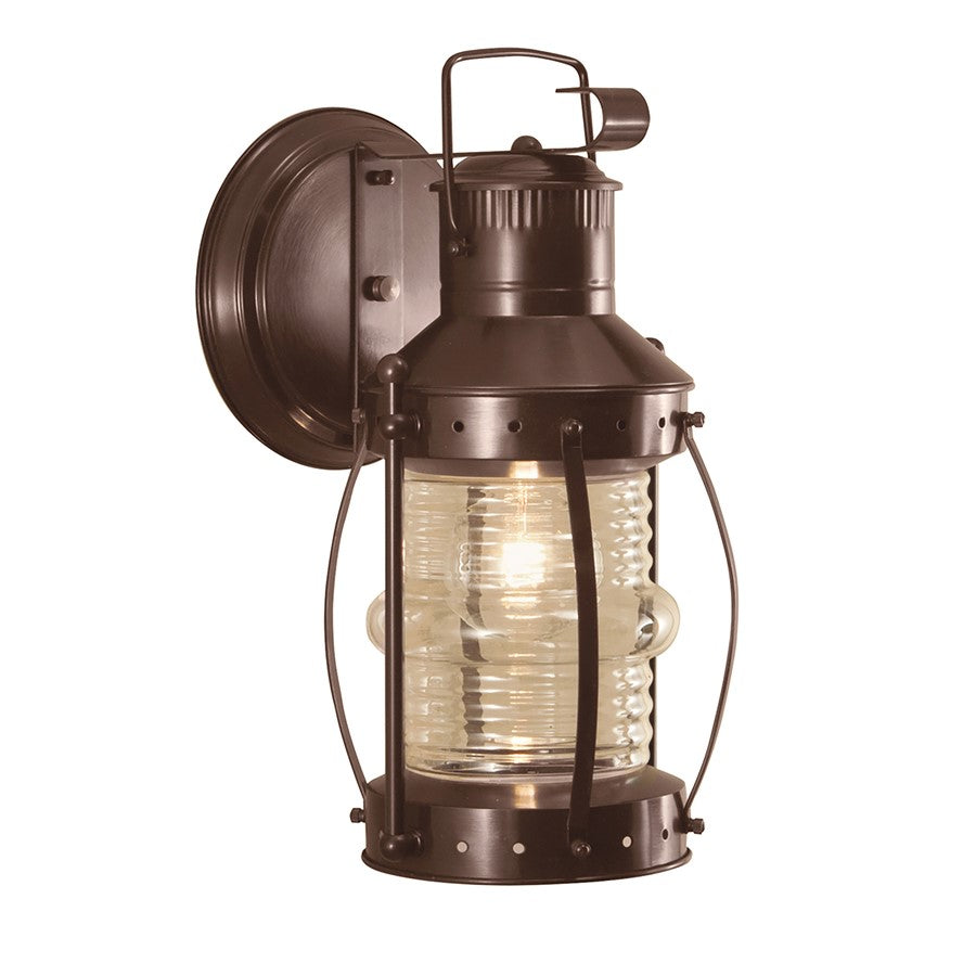 Atlas Lighting Seafarer 20in 1-Light Outdoor Sconce | Traditional Bronze and Amber Glass | Entryway & Covered Patio | Model OL11218-BZ