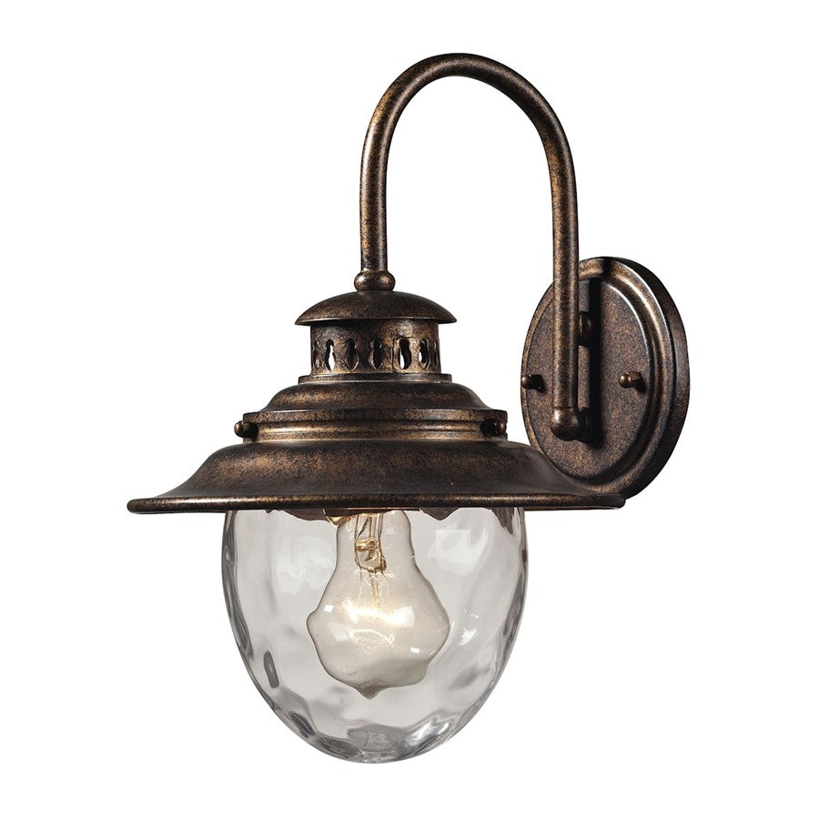 Atlas Lighting Searsport 13in 1-Light Outdoor Sconce | Traditional Regal Bronze and Clear Glass | Entryway & Covered Patio | Model OL11219-BZ