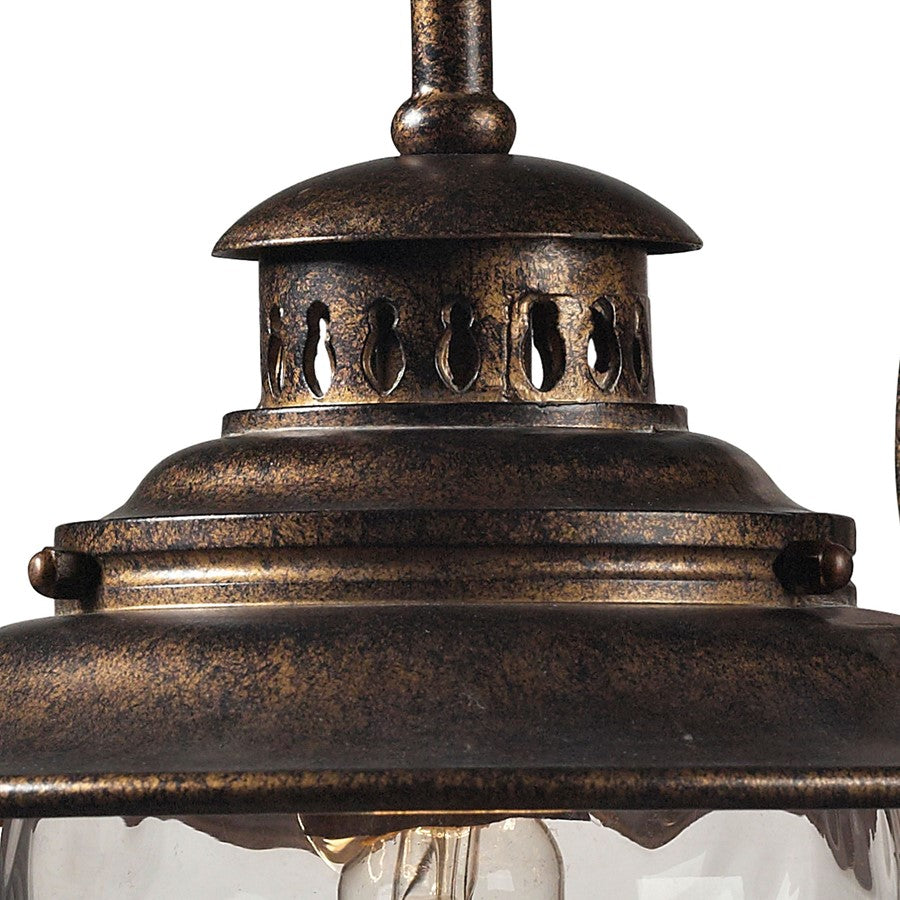 Atlas Lighting Searsport 13in 1-Light Outdoor Sconce | Traditional Regal Bronze and Clear Glass | Entryway & Covered Patio | Model OL11219-BZ