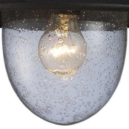 Atlas Lighting Streetside Cafe 15in 1-Light Outdoor Sconce | Traditional Matte Black and Clear Glass | Entryway & Covered Patio | Model OL11221-BK