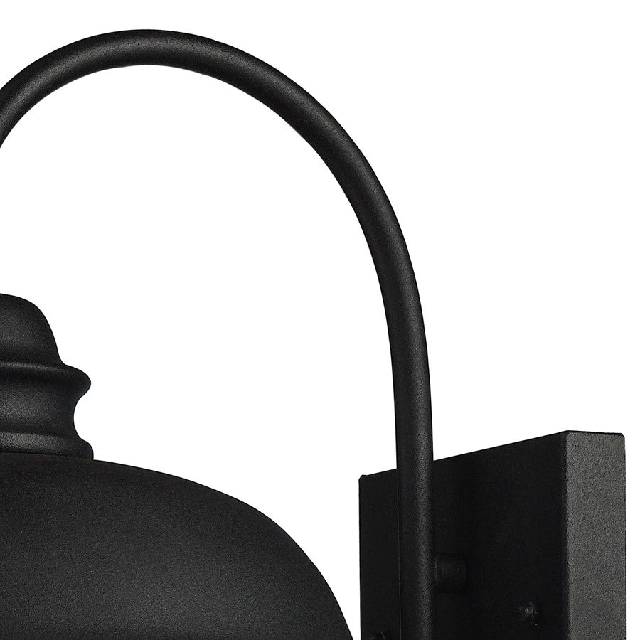 Atlas Lighting Streetside Cafe 15in 1-Light Outdoor Sconce | Traditional Matte Black and Clear Glass | Entryway & Covered Patio | Model OL11221-BK