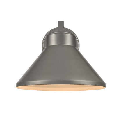 Atlas Lighting Thane 12in 1-Light Outdoor Sconce | Modern Hematite and Bronze Metal Cone Shade | Entryway & Patio | Model OL11222-GY