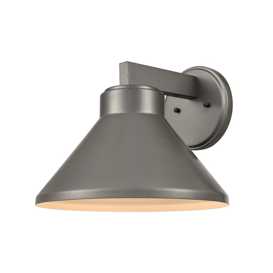 Atlas Lighting Thane 12in 1-Light Outdoor Sconce | Modern Hematite and Bronze Metal Cone Shade | Entryway & Patio | Model OL11222-GY