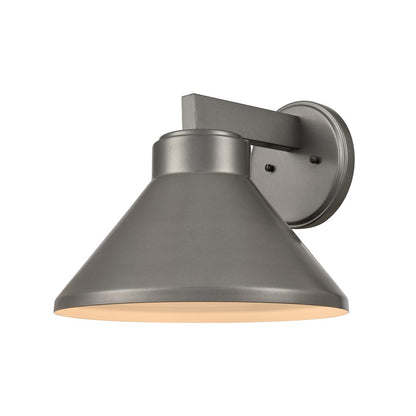 Atlas Lighting Thane 12in 1-Light Outdoor Sconce | Modern Hematite and Bronze Metal Cone Shade | Entryway & Patio | Model OL11222-GY