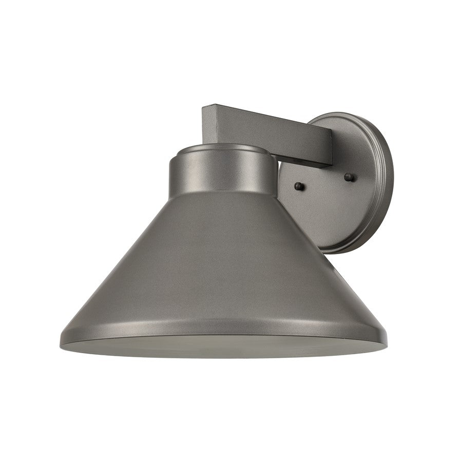 Atlas Lighting Thane 12in 1-Light Outdoor Sconce | Modern Hematite and Bronze Metal Cone Shade | Entryway & Patio | Model OL11222-GY