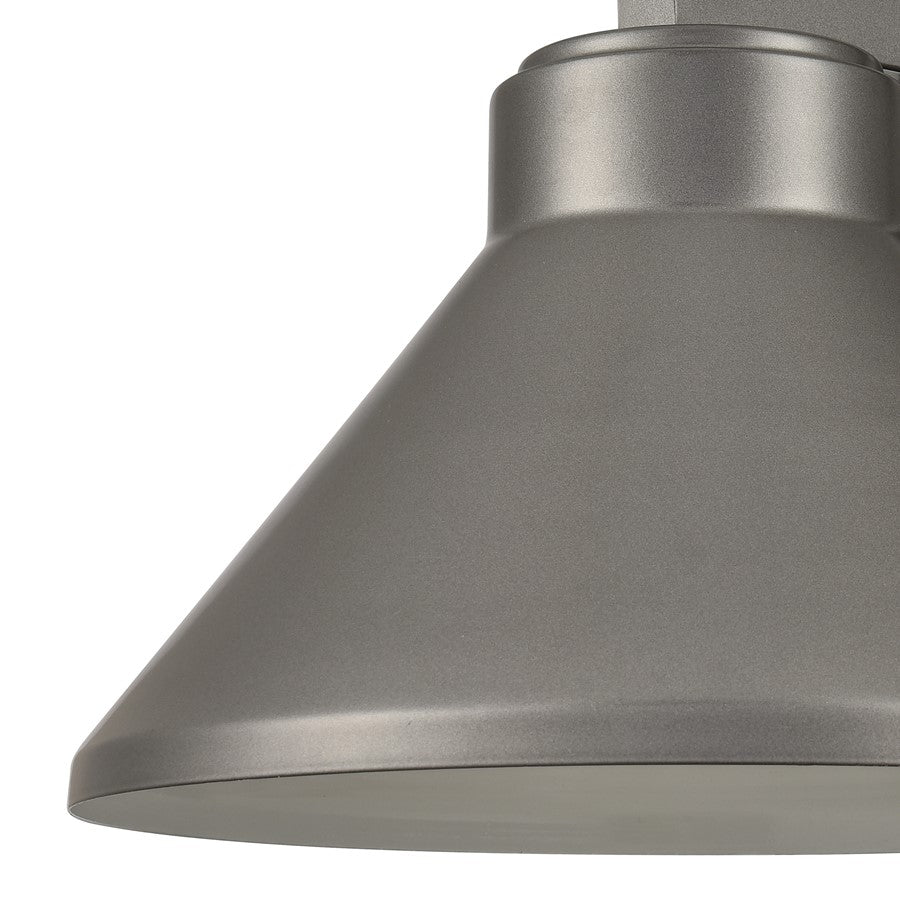 Atlas Lighting Thane 12in 1-Light Outdoor Sconce | Modern Hematite and Bronze Metal Cone Shade | Entryway & Patio | Model OL11222-GY