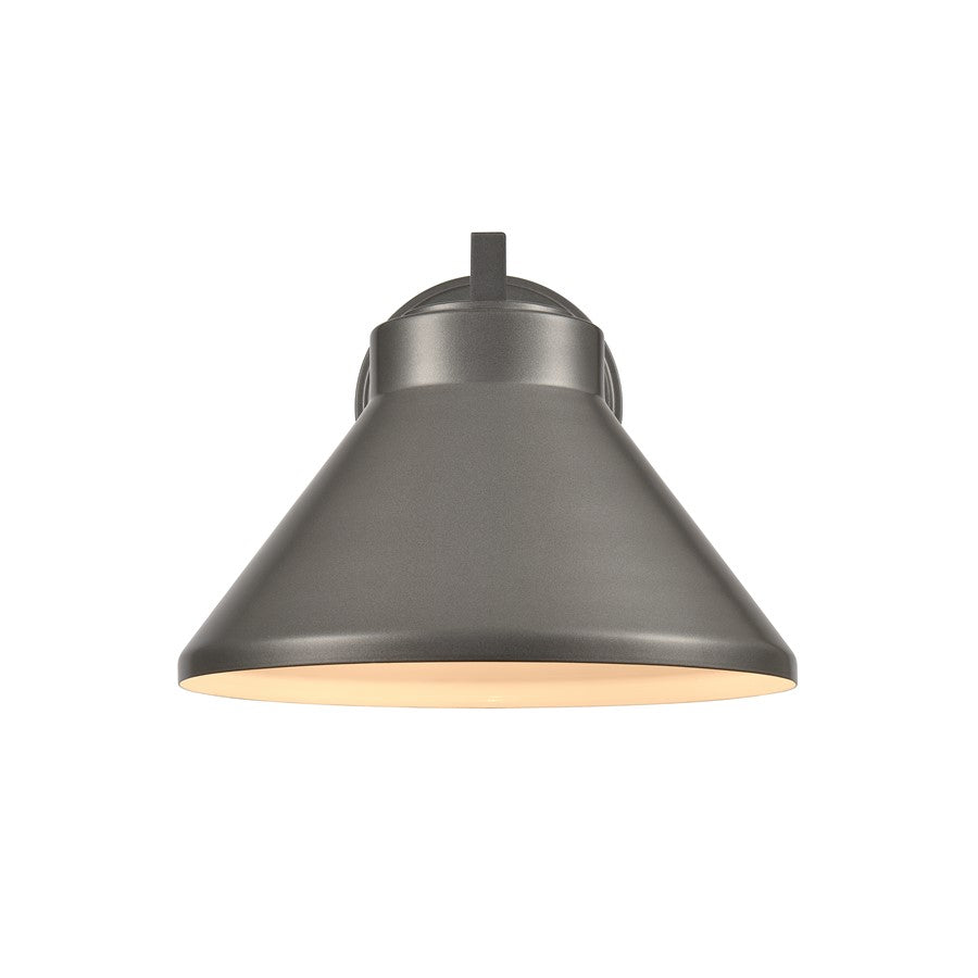 Atlas Lighting Thane 10in 1-Light Outdoor Sconce | Modern Hematite and Bronze Metal Cone Shade | Entryway & Patio | Model OL11223-GY