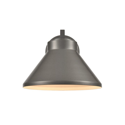 Atlas Lighting Thane 10in 1-Light Outdoor Sconce | Modern Hematite and Bronze Metal Cone Shade | Entryway & Patio | Model OL11223-GY