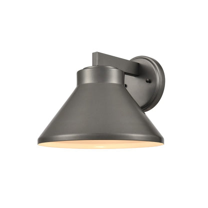Atlas Lighting Thane 10in 1-Light Outdoor Sconce | Modern Hematite and Bronze Metal Cone Shade | Entryway & Patio | Model OL11223-GY