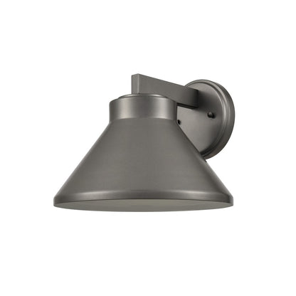 Atlas Lighting Thane 10in 1-Light Outdoor Sconce | Modern Hematite and Bronze Metal Cone Shade | Entryway & Patio | Model OL11223-GY