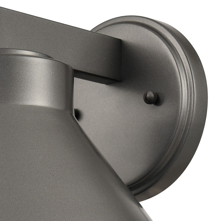 Atlas Lighting Thane 10in 1-Light Outdoor Sconce | Modern Hematite and Bronze Metal Cone Shade | Entryway & Patio | Model OL11223-GY