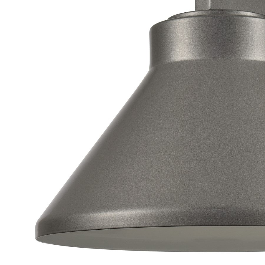 Atlas Lighting Thane 10in 1-Light Outdoor Sconce | Modern Hematite and Bronze Metal Cone Shade | Entryway & Patio | Model OL11223-GY