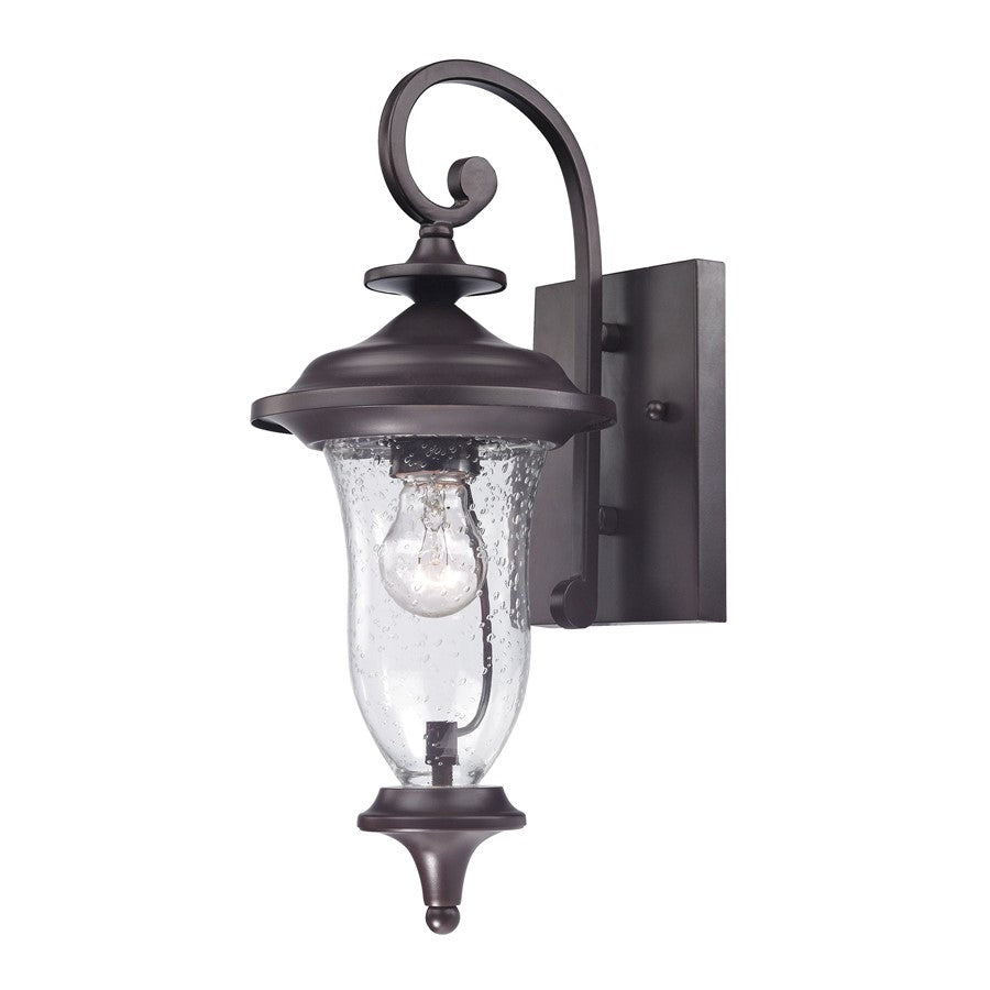 Atlas Lighting Trinity 16in 1-Light Outdoor Sconce | Traditional Oil Rubbed Bronze and Clear Seeded Glass | Entryway & Covered | Model OL11227-BZ