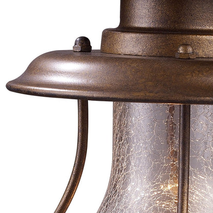 Atlas Lighting Wikshire 15in 1-Light Outdoor Sconce | Traditional Coffee Bronze and Clear Crackle Glass | Entryway & Porch | 60W | Model OL11241-BZ