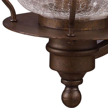 Atlas Lighting Wikshire 15in 1-Light Outdoor Sconce | Traditional Coffee Bronze and Clear Crackle Glass | Entryway & Porch | 60W | Model OL11241-BZ