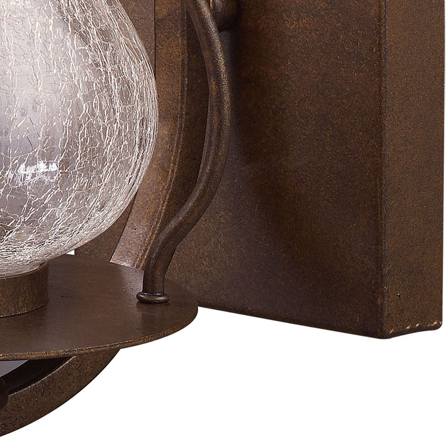 Atlas Lighting Wikshire 15in 1-Light Outdoor Sconce | Traditional Coffee Bronze and Clear Crackle Glass | Entryway & Porch | 60W | Model OL11241-BZ