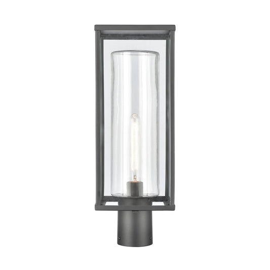 Atlas Lighting Augusta 19.75in 1-Light Outdoor Post Light | Transitional Matte Black and Clear Glass | Driveway & Garden | Model OL11245-BK