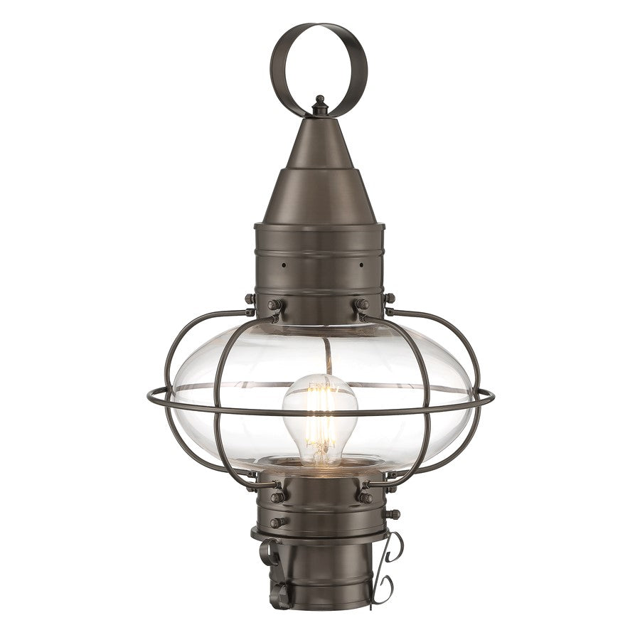 Atlas Lighting Classic Onion 17in 1-Light Outdoor Post Light | Traditional Bronze and Clear Glass | Entryway & Garden | Model OL11251-BZ