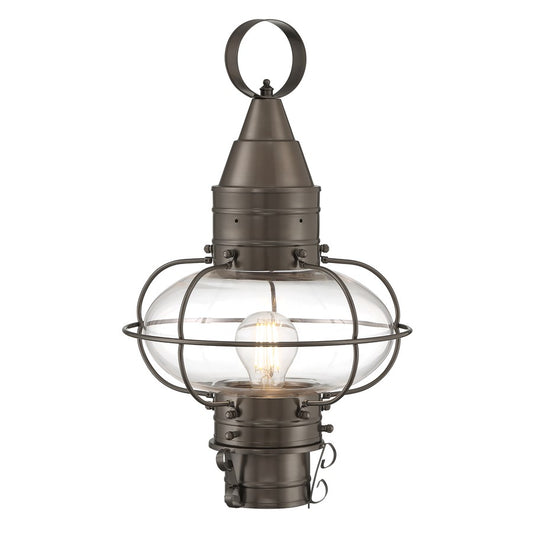 Atlas Lighting Classic Onion 17in 1-Light Outdoor Post Light | Traditional Bronze and Clear Glass | Entryway & Garden | Model OL11251-BZ