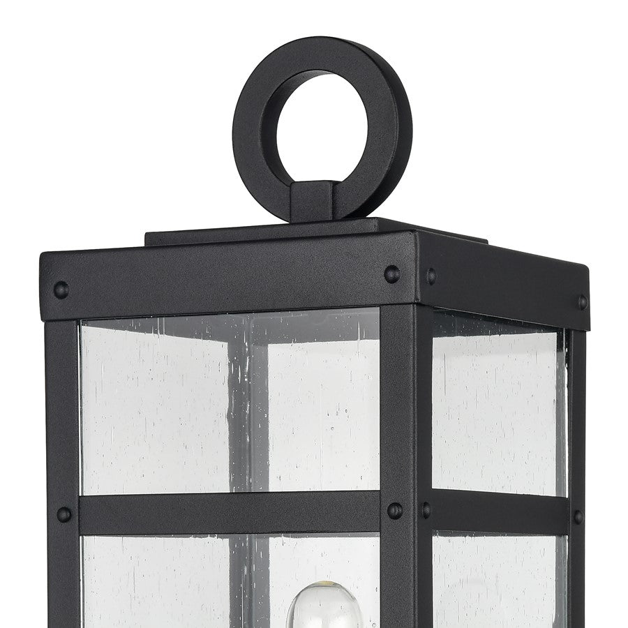 Atlas Lighting Dalton 6in 1-Light Post Light | Transitional Textured Black and Clear Seeded Glass | Driveway & Entryway | Model OL11256-BK