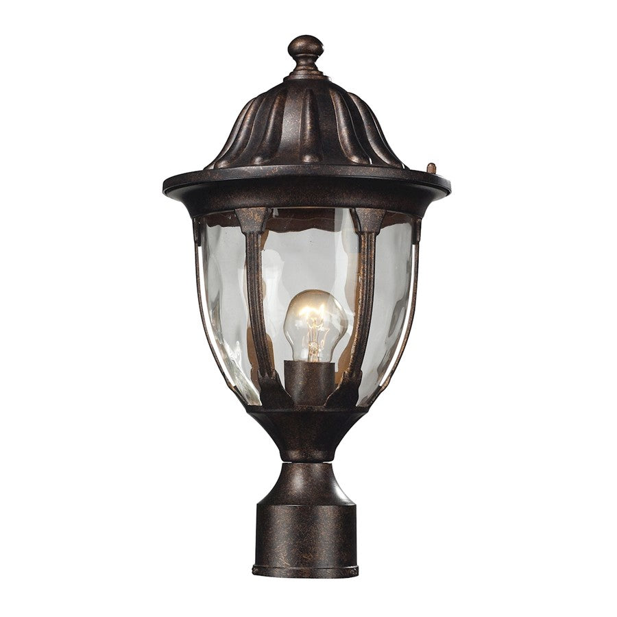 Atlas Glendale 17in 1-Light Outdoor Post Light | Traditional Regal Bronze Metal and Clear Textured Glass | Driveway & Garden Path | Model OL11263-BZ