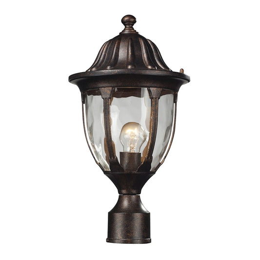 Atlas Glendale 17in 1-Light Outdoor Post Light | Traditional Regal Bronze Metal and Clear Textured Glass | Driveway & Garden Path | Model OL11263-BZ