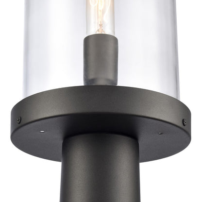 Atlas Hopkins 20.75in 1-Light Outdoor Post Light | Transitional Charcoal Metal and Clear Glass | Driveway & Entryway | Model OL11264-BK