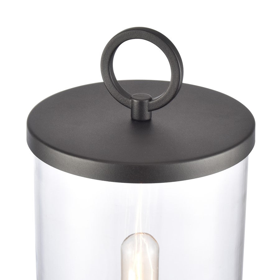 Atlas Hopkins 20.75in 1-Light Outdoor Post Light | Transitional Charcoal Metal and Clear Glass | Driveway & Entryway | Model OL11264-BK
