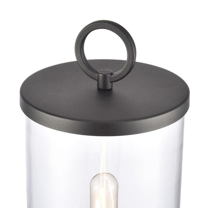 Atlas Hopkins 20.75in 1-Light Outdoor Post Light | Transitional Charcoal Metal and Clear Glass | Driveway & Entryway | Model OL11264-BK