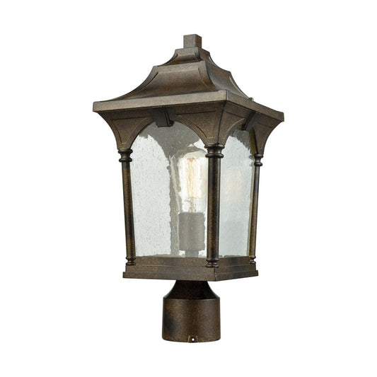 Atlas Lighting Loringdale 17in 1-Light Outdoor Post Light | Traditional Hazelnut Bronze and Clear Seeded Glass | Entryway & Garden | Model OL11267-BZ